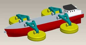 Ship-based system designed to harness energy from waves