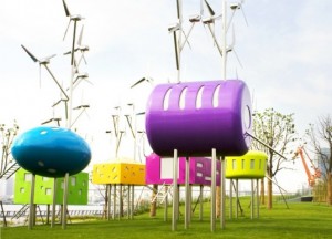 Wind-Powered Pavilions in Shanghai Are Fun Candy-Coated Play Houses