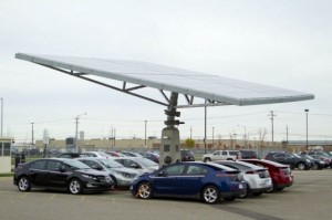 Envision Solar Creates a Tracking Solar Tree for General Motors