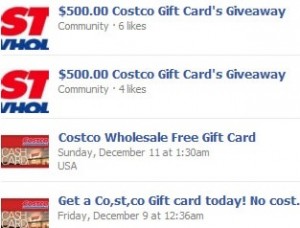 Costo Gift Card Scam On Facebook