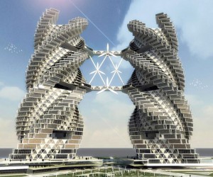 Spiraling Self-Sufficient Eco Skyscraper Provides Water, Food, and Energy for Noida, India