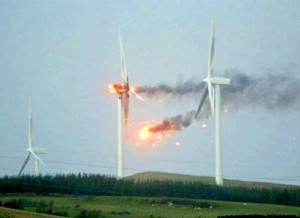 Wind Turbine in Scotland Bursts Into Flames During Hurricane Force Winds